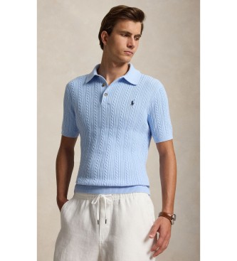 Polo Ralph Lauren Blå kabelstickad bomullströja