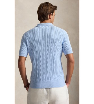 Polo Ralph Lauren Blå kabelstickad bomullströja