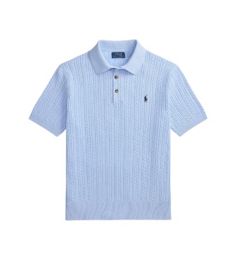 Polo Ralph Lauren Blå kabelstickad bomullströja