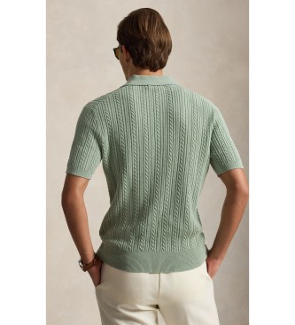 Polo Ralph Lauren Grön kabelstickad tröja i bomull