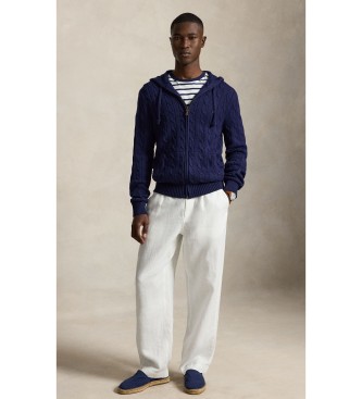 Polo Ralph Lauren Maglione di cotone a trecce blu marino