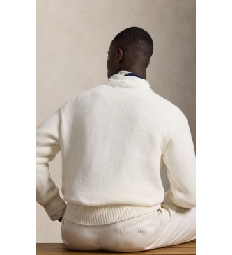 Polo Ralph Lauren Pull en coton Relaxed Fit brodé blanc