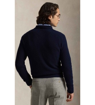 Polo Ralph Lauren Camisola de algod�o e l� com gola p�lo azul-marinho