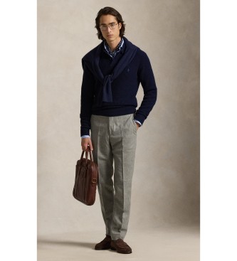 Polo Ralph Lauren Camisola de algod�o e l� com gola p�lo azul-marinho