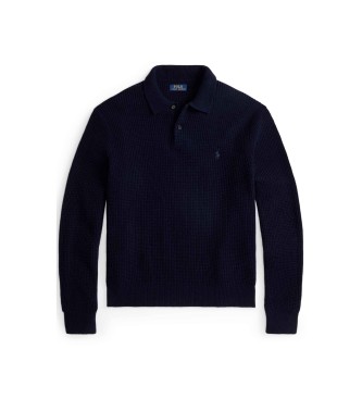 Polo Ralph Lauren Camisola de algod�o e l� com gola p�lo azul-marinho