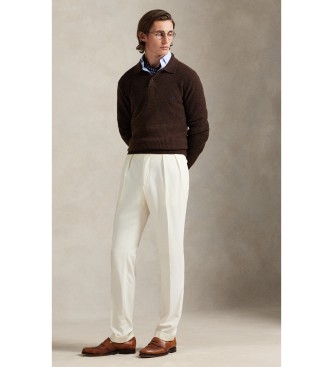 Polo Ralph Lauren Camisola de algod�o e l� com gola p�lo castanha