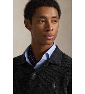 Polo Ralph Lauren Jersey de algod�n y lana con cuello polo gris oscuro