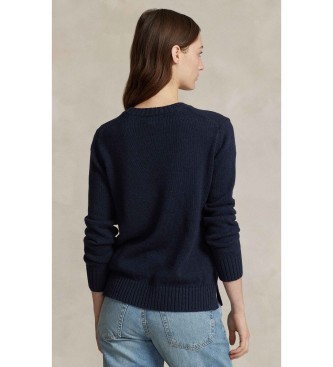 Polo Ralph Lauren Cotton and linen jumper with navy Bear Polo shirt
