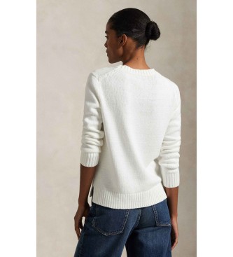 Polo Ralph Lauren Jersey de algod�n y lino con Polo Bear blanco