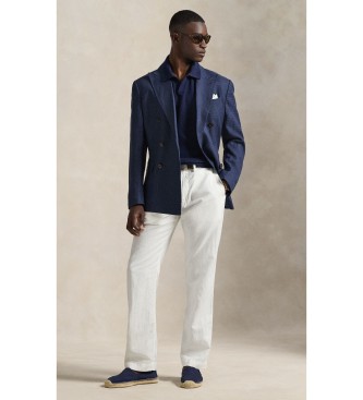 Polo Ralph Lauren Pull en coton et lin à texture marine