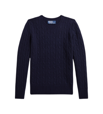 Polo Ralph Lauren Marineblå kashmirsweater i snoningsstrik