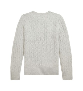 Polo Ralph Lauren Grå cashmere sweater i snoet strik