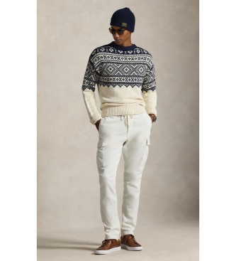 Polo Ralph Lauren Pull en coton et cachemire imprim� beige