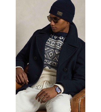 Polo Ralph Lauren Pull en coton et cachemire imprim� beige