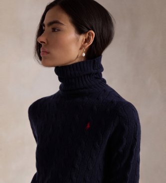 Polo Ralph Lauren Kasjmier- en wollen trui in marineblauw