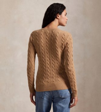 Polo Ralph Lauren Bruine trui van kasjmier en wol