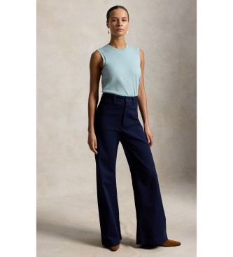 Polo Ralph Lauren Mouwloze blauwe trui met ronde hals