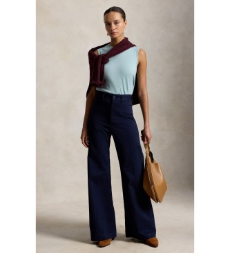 Polo Ralph Lauren Mouwloze blauwe trui met ronde hals