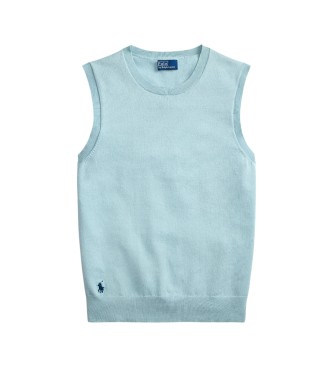 Polo Ralph Lauren Mouwloze blauwe trui met ronde hals