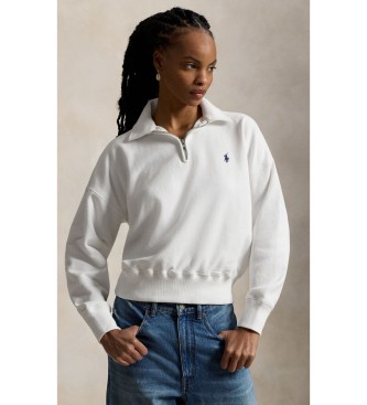 Polo Ralph Lauren Felpa con zip corta bianco