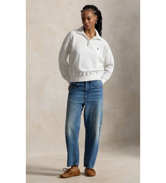 Polo Ralph Lauren Felpa con zip corta bianco