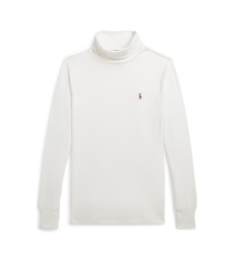 Polo Ralph Lauren Pull en interlock de coton blanc