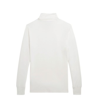 Polo Ralph Lauren Pull en interlock de coton blanc