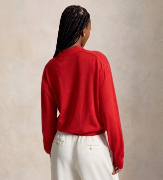 Polo Ralph Lauren Wollpolo mit rotem Polokragen