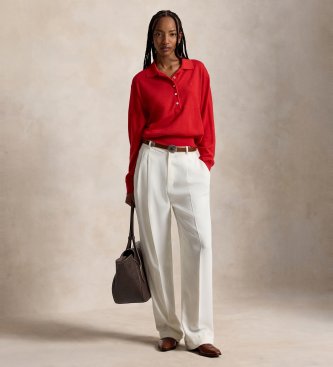 Polo Ralph Lauren Wollpolo mit rotem Polokragen