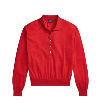 Polo Ralph Lauren Wollpolo mit rotem Polokragen