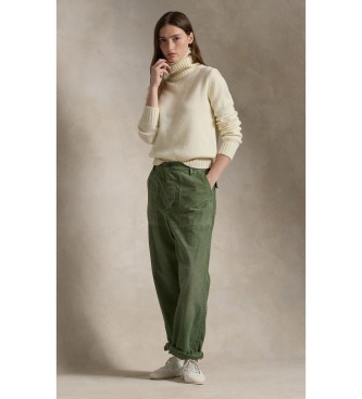 Polo Ralph Lauren Pull en laine à col roulé blanc crème