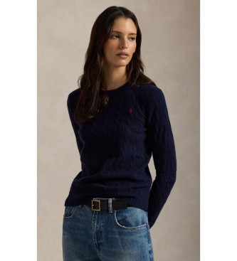 Polo Ralph Lauren Morsko modra majica iz volne in ka?mirja