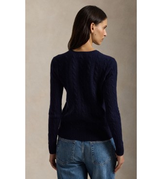 Polo Ralph Lauren Morsko modra majica iz volne in ka?mirja