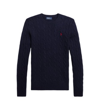 Polo Ralph Lauren Morsko modra majica iz volne in ka?mirja
