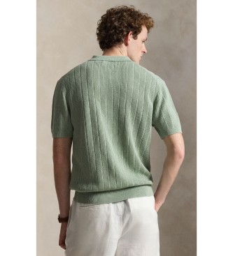 Polo Ralph Lauren Jersey de linho com gola aberta verde