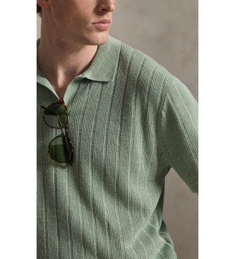Polo Ralph Lauren Jersey de linho com gola aberta verde