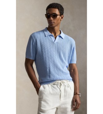 Polo Ralph Lauren Maglione di lino con collo aperto blu