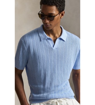 Polo Ralph Lauren Maglione di lino con collo aperto blu