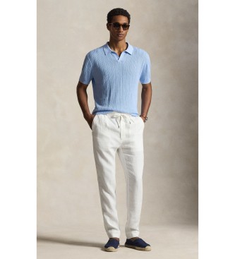 Polo Ralph Lauren Maglione di lino con collo aperto blu