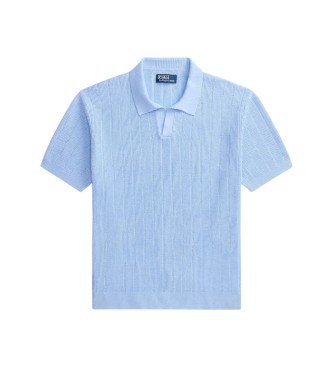Polo Ralph Lauren Maglione di lino con collo aperto blu