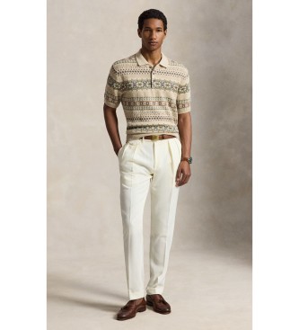 Polo Ralph Lauren Pull en lin et coton Fair Isle beige
