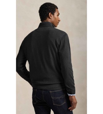 Polo Ralph Lauren Jersey de lujoso punto con cremallera gris