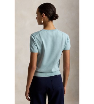 Polo Ralph Lauren Turquoise T-shirt met korte mouwen en ronde hals