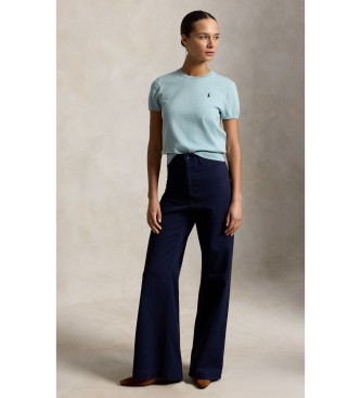 Polo Ralph Lauren Turquoise T-shirt met korte mouwen en ronde hals