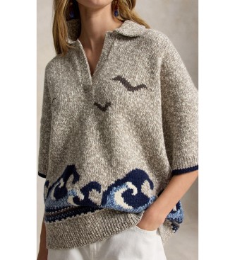 Polo Ralph Lauren Maglione in misto lana con motivi beige