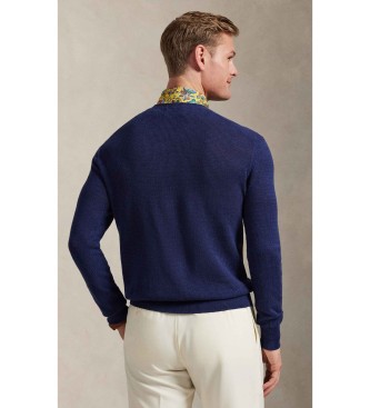 Polo Ralph Lauren Jersey de mezcla de lino y el�stico marino