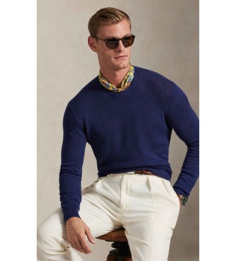 Polo Ralph Lauren Jersey de mezcla de lino y el�stico marino