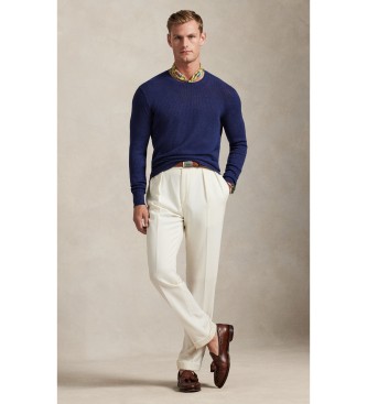 Polo Ralph Lauren Jersey de mezcla de lino y el�stico marino