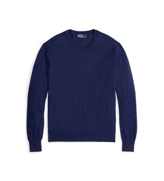 Polo Ralph Lauren Jersey de mezcla de lino y el�stico marino