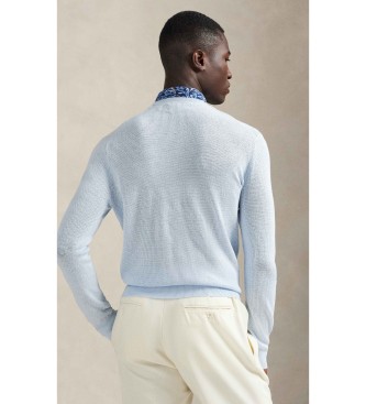 Polo Ralph Lauren Blue linen-blend stretch jumper